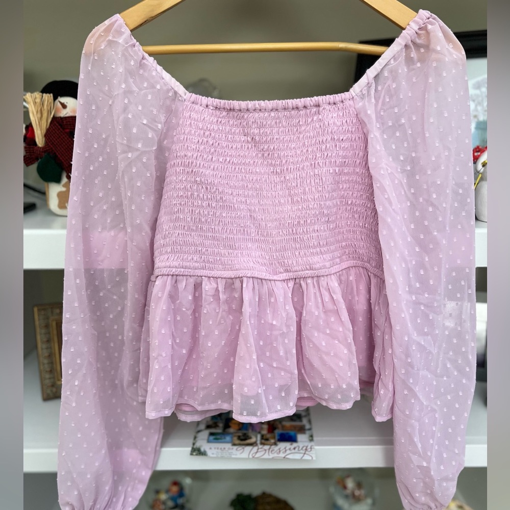 Japna Peplum top NWT size M lilac color - Picture 4 of 4
